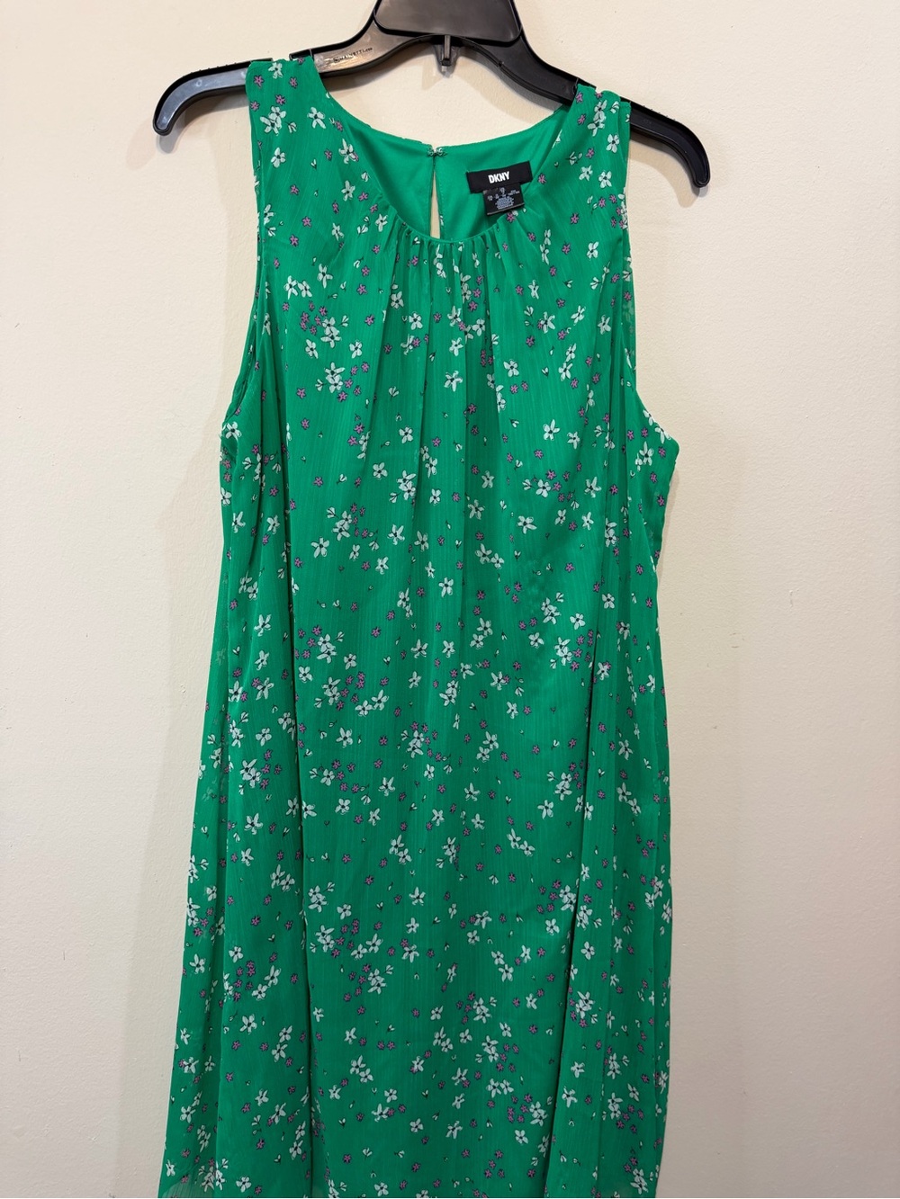 DKNY Green Floral Sleeveless Shift
